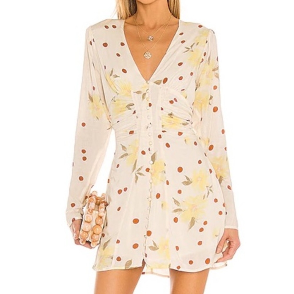 Free People Date Night Mini Dress in Sunshine Combo Size M